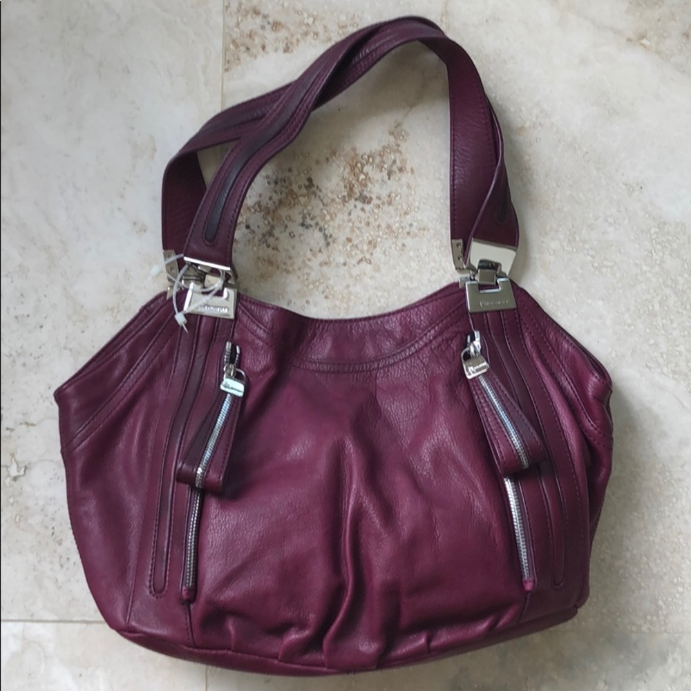 Burgundy & Cheetah Hobo Handbag